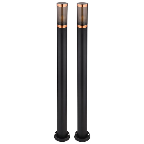 Stehleuchte Pollerleuchte Wegeleuchte Gartenlampen schwarz IP44 Standleuchte Balkon, Edelstahl Kupfer, 1x E27 Fassung, DxH 12,7x110cm, 2er Set Stehleuchte Pollerleuchte Wegeleuchte Gartenlampen schwarz IP44 Standleuchte Balkon, Edelstahl Kupfer, 1x E27 Fassung, DxH 12,7x110cm, 2er Set