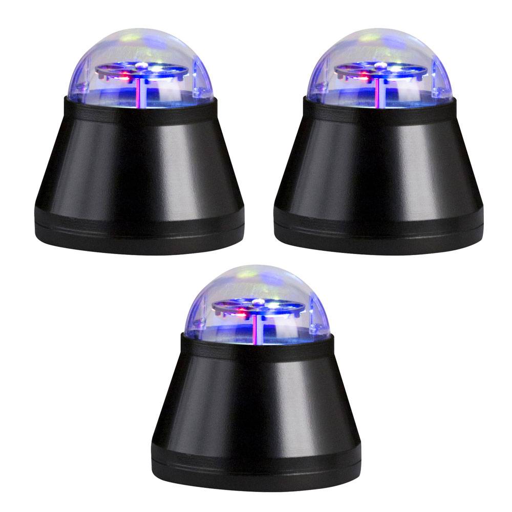 Tischleuchte Tischlampe Schlafzimmerleuchte, Kinderlampe mit bunten Motiven, Projektionslicht, Dekoleuchte, schwarz, LED 4 W, DxH 10x10,5 cm, 3er