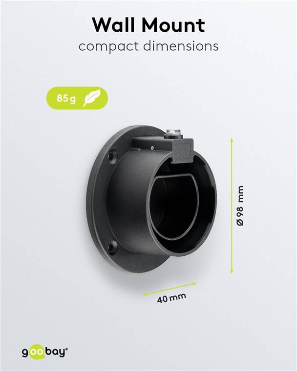 goobay Wandhalterung für Typ-2-Ladekabel Elektrofahrzeug