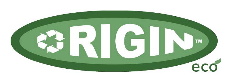 Grünes ovales Logo mit Recyclingpfeilen und dem Wort „RIGIN" in Weiß, plus „eco"" in Grün unten rechts.