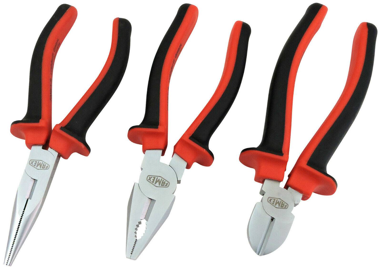 FAMEX 3959-3 Hochwertiger Zangen Satz HQ - 3-tlg. - Kombizange Seitenschneider Telefonzange