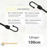 Dreamprint Expander 90 Stück Schwarz 100cm 6mm Ø Planenspanner Spann-Gummi Gepäckspanner Gummiseil mit Spiralhaken Dreamprint Expander 90 Stück Schwarz 100cm 6mm Ø Planenspanner Spann-Gummi Gepäckspanner Gummiseil mit Spiralhaken