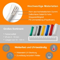 Dreamprint Expanderseil 10m Grau 10mm Ø – Gummiseil, Planenseil, elastisches Seil für Innen & Außen – Wetterfest & Reißfest – Ideal für Lad Dreamprint Expanderseil 10m Grau 10mm Ø – Gummiseil, Planenseil, elastisches Seil für Innen & Außen – Wetterfest & Reißfest – Ideal für Lad