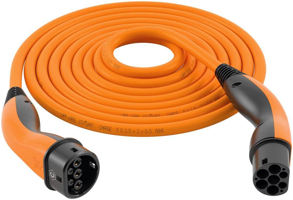 LAPP MOBILITY HELIX Komfort-Ladekabel Typ 2, bis zu 7,4 kW, 5 m, Orange
