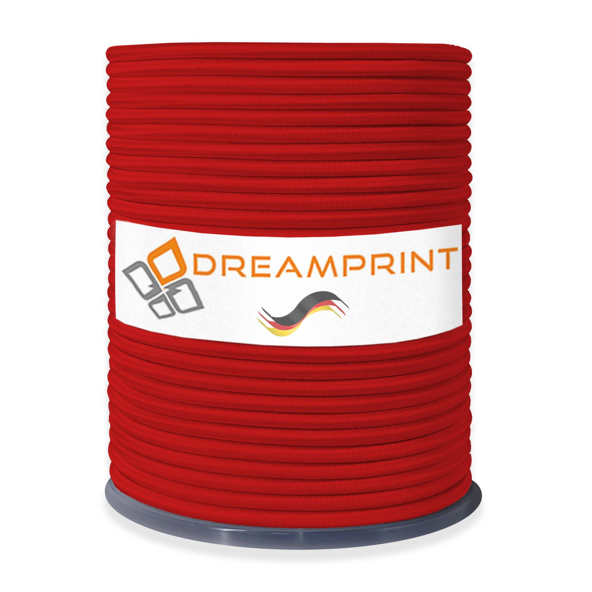 Dreamprint Expanderseil 100m Rot 6mm Ø – Gummiseil, Planenseil, elastisches Seil für Innen & Außen – Wetterfest & Reißfest – Ideal für Ladu
