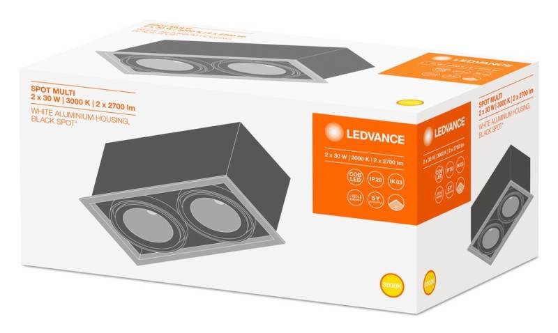 Ledvance LED-Einbaustrahler 2fl. SPOT MULI2x30W3KFLWT