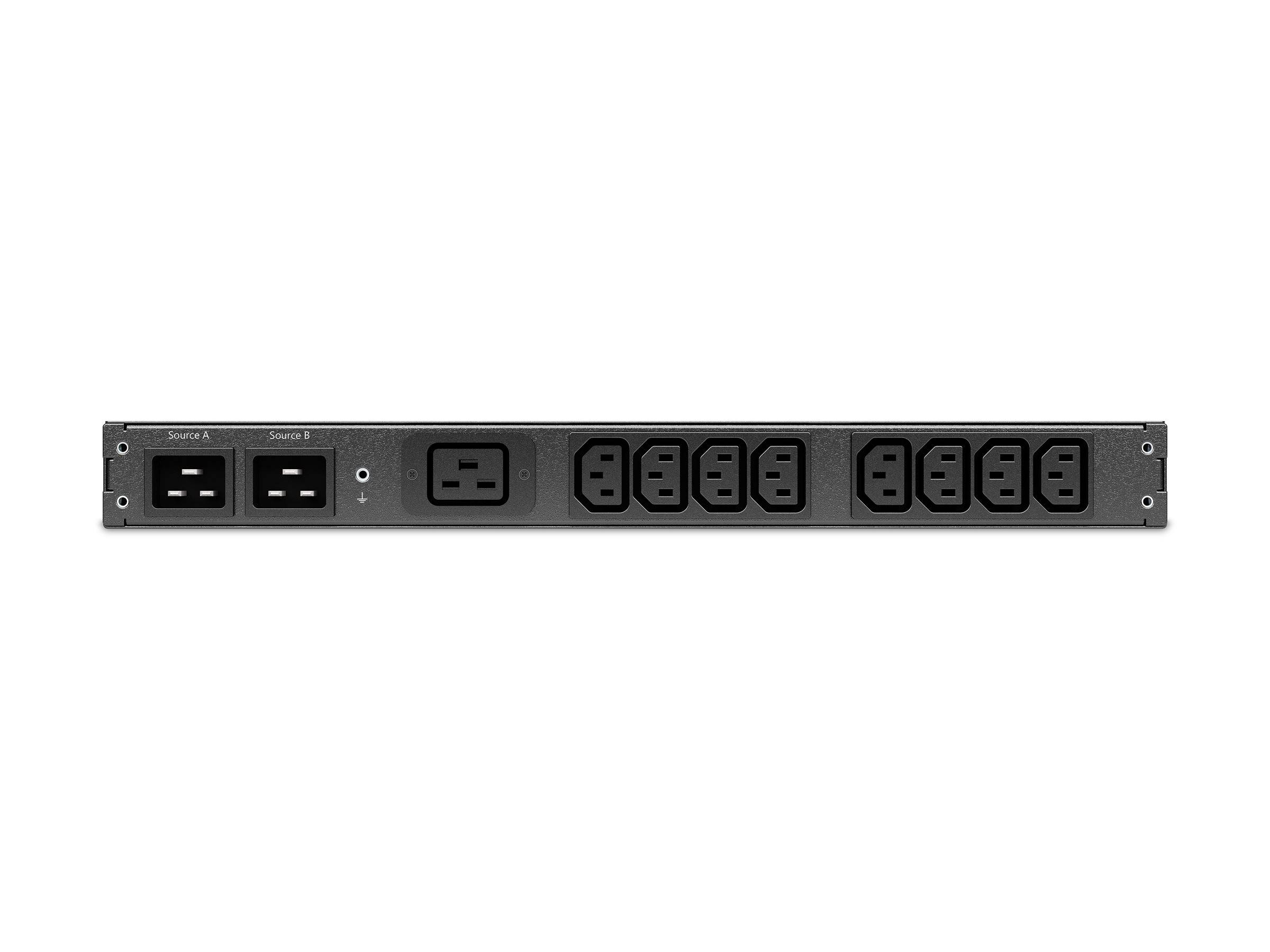 APC RACK ATS, 1HE, 16A, 230V 2 C20 IN, 8 C13, 1 C19 OUT