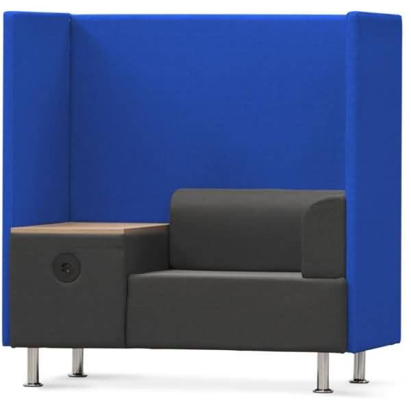 Sitzsofa Soft Einzelsitz + Tisch blau/grau