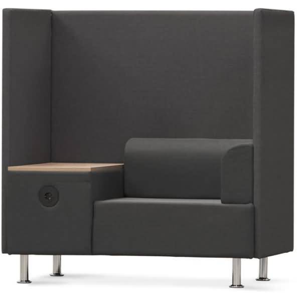 Sitzsofa Soft Einzelsitz + Tisch anthrazit
