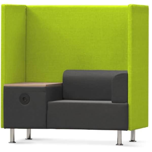 Sitzsofa Soft Einzelsitz + Tisch grün/grau