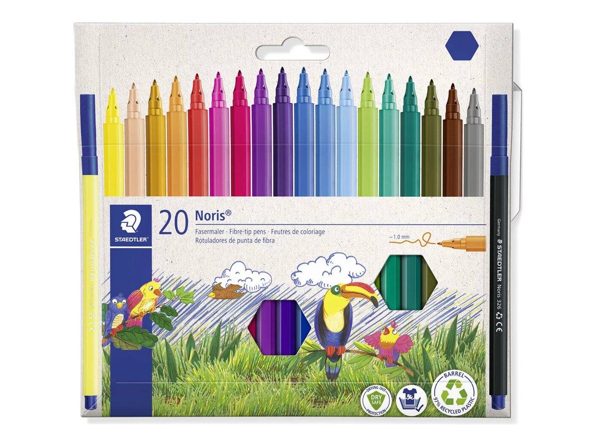 STAEDTLER Noris 326 - Filzstift - nicht dauerhaft - gemischte Farben - wasserbasierte Lebensmitteltinte - 1 mm (Packung