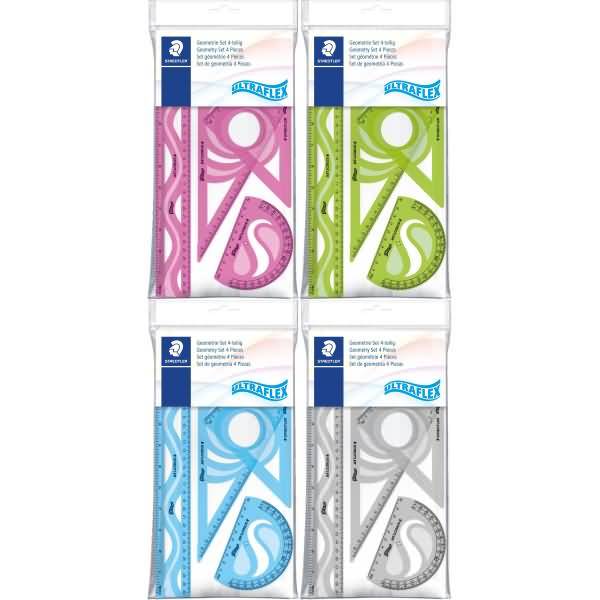 Geometrieset ultraflex Kunststoff farbig sortiert 4-teilig