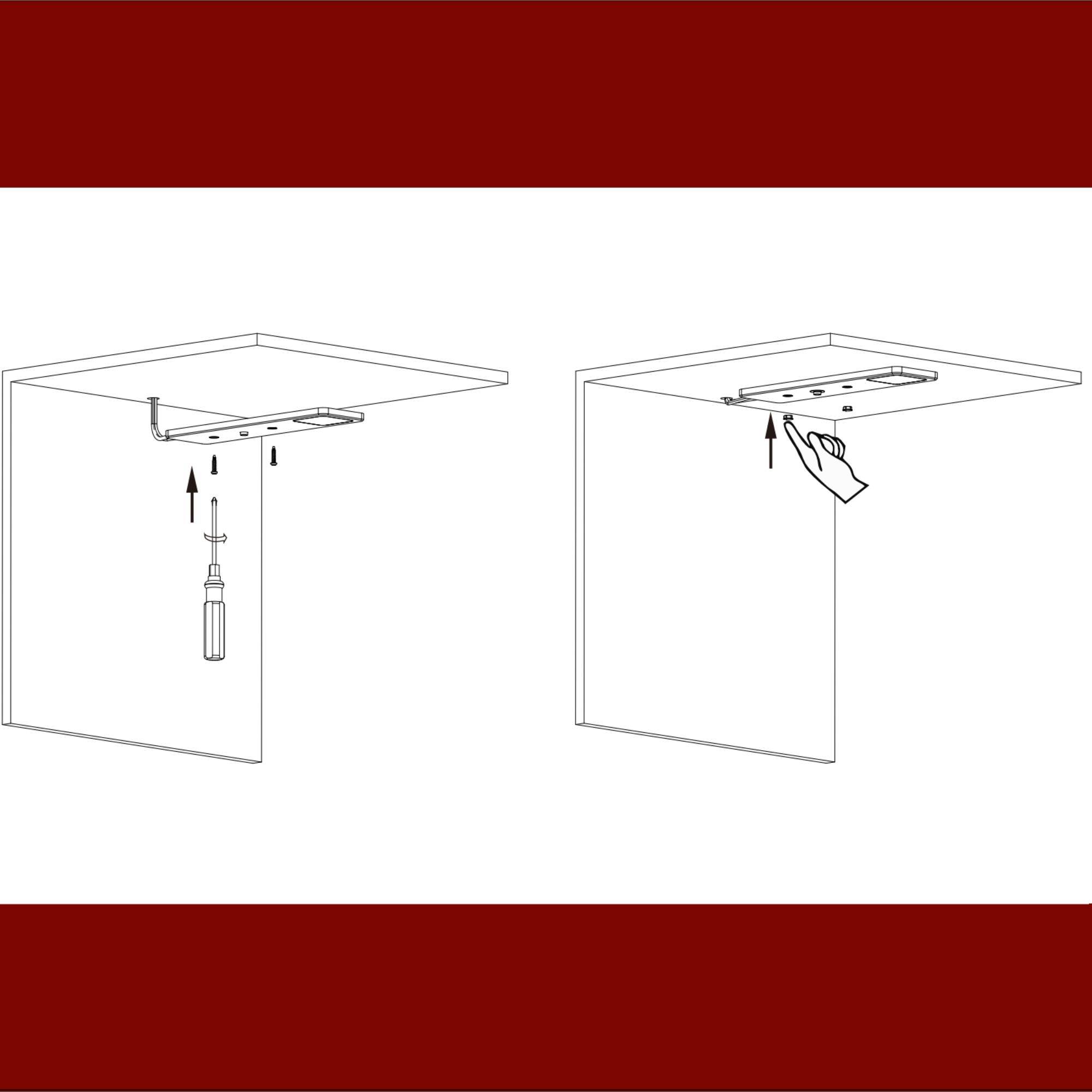 kalb | LED Unterbauleuchte Solid2, SET silbergrau, mech. Schalter, 3W