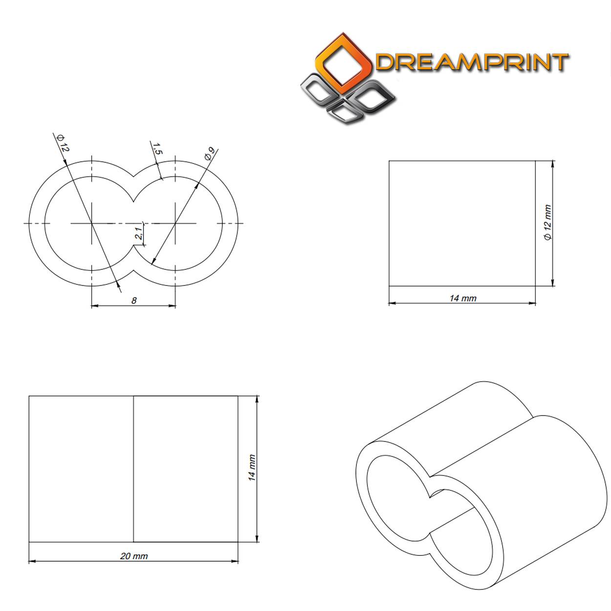 Dreamprint 40x Seilklemmen Set 8mm Pressklemmen, Würgeklemmen, Tauwerkklemme, Seilverbinder mit Doppelhülsen für Expanderseil, Planenseil & Gummise