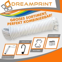 Dreamprint Expanderseil 10m Weiß 8mm Ø – Gummiseil, Planenseil, elastisches Seil für Innen & Außen – Wetterfest & Reißfest – Ideal für Lad Dreamprint Expanderseil 10m Weiß 8mm Ø – Gummiseil, Planenseil, elastisches Seil für Innen & Außen – Wetterfest & Reißfest – Ideal für Lad