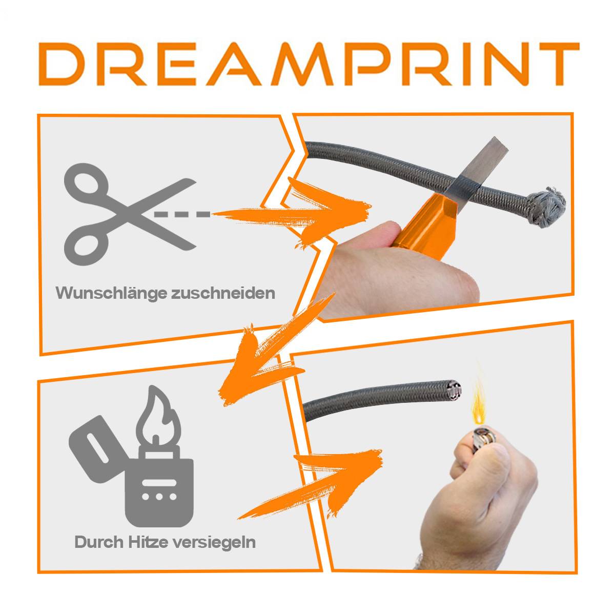 Dreamprint Expanderseil 100m Gelb 8mm Ø – Gummiseil, Planenseil, elastisches Seil für Innen & Außen – Wetterfest & Reißfest – Ideal für Lad