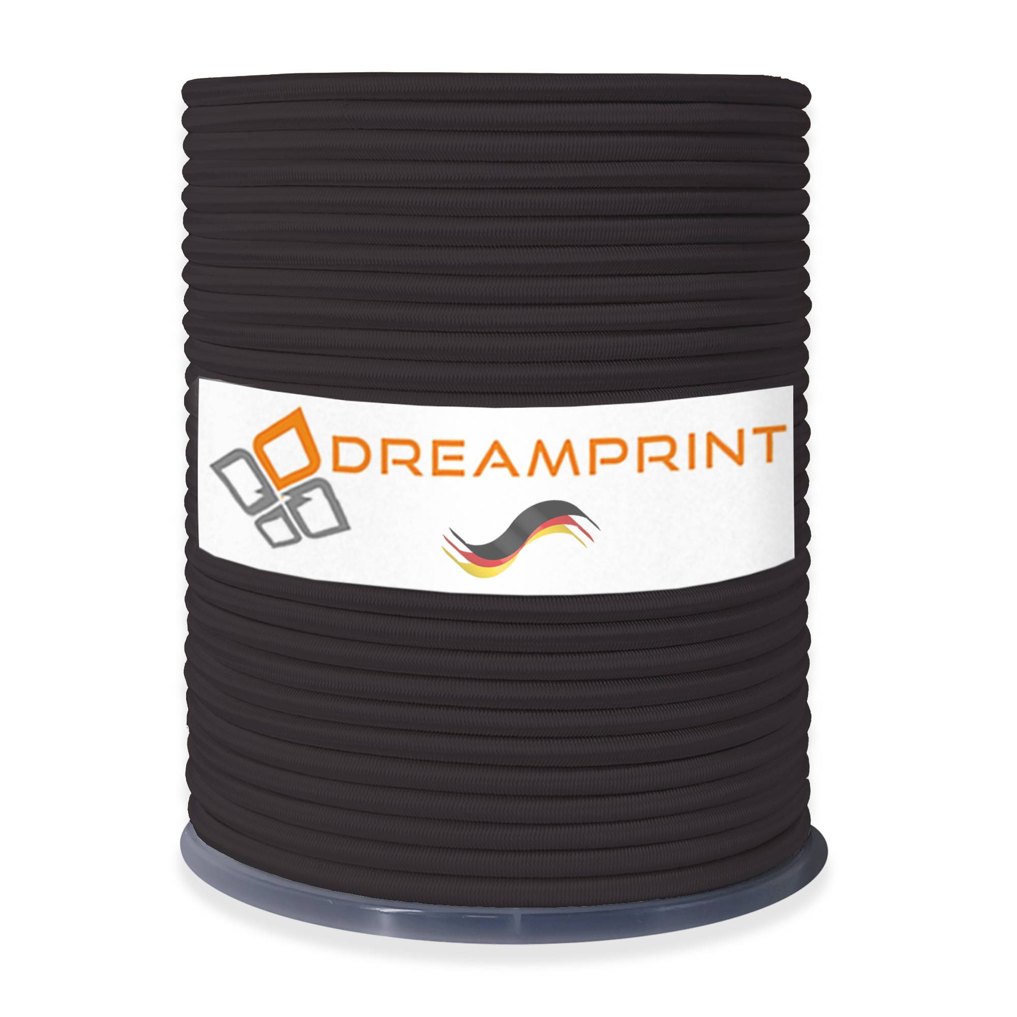 Dreamprint Expanderseil 100m Schwarz 6mm Ø – Gummiseil, Planenseil, elastisches Seil für Innen & Außen – Wetterfest & Reißfest – Ideal für