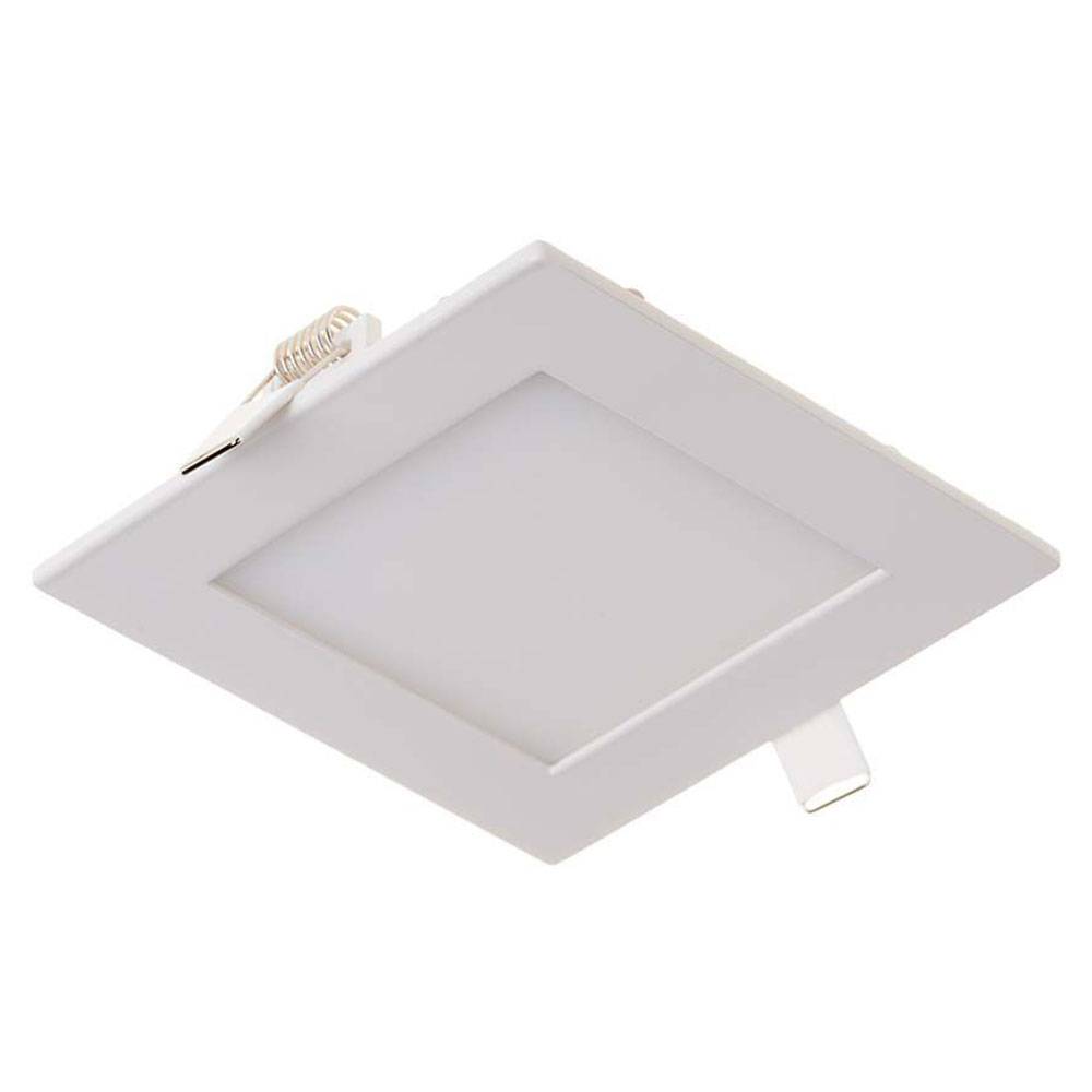 LED Einbaustrahler flach LED Einbaupanel rund Einbau Deckenstrahler LED Deckenleuchte weiß, Aluminium, 3W 130lm warmweiß, LxBxH 8,4x8,4x1,2cm