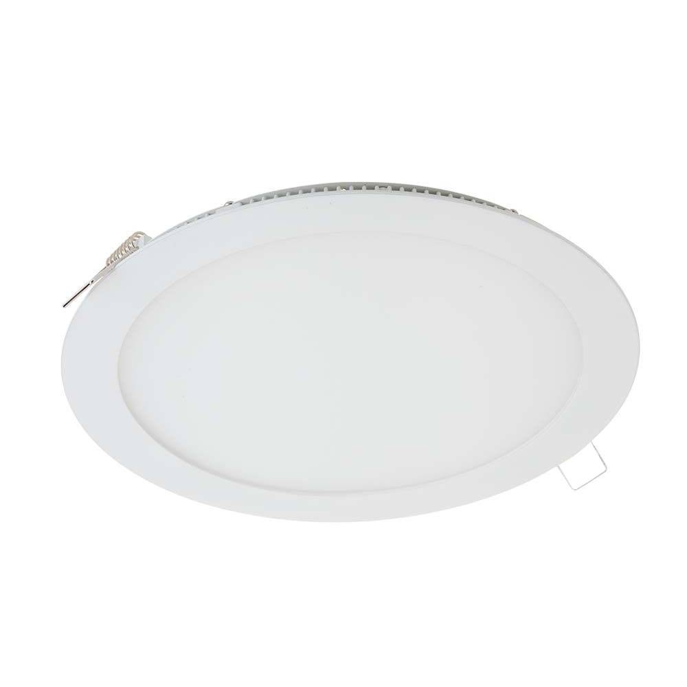 LED Einbaustrahler flach Deckenlampe LED Panel quadratisch Einbau Deckenstrahler, rund, Aluminium, weiß, 1x LED 12W 1160lm 4000K neutralweiß, DxH 17
