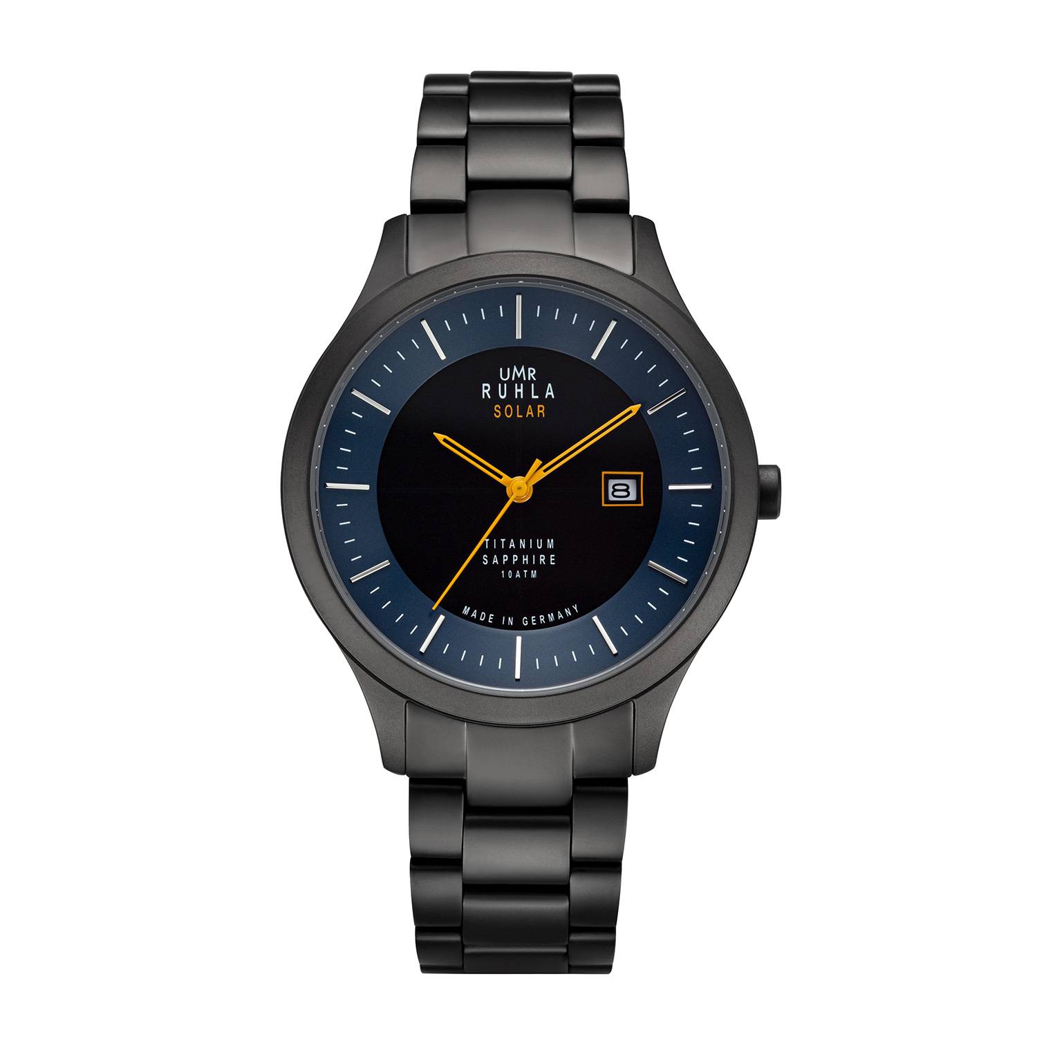 UMR RUHLA Herren-Armbanduhr 95953M, Solar, Titan, Datumsanzeige, 10 bar