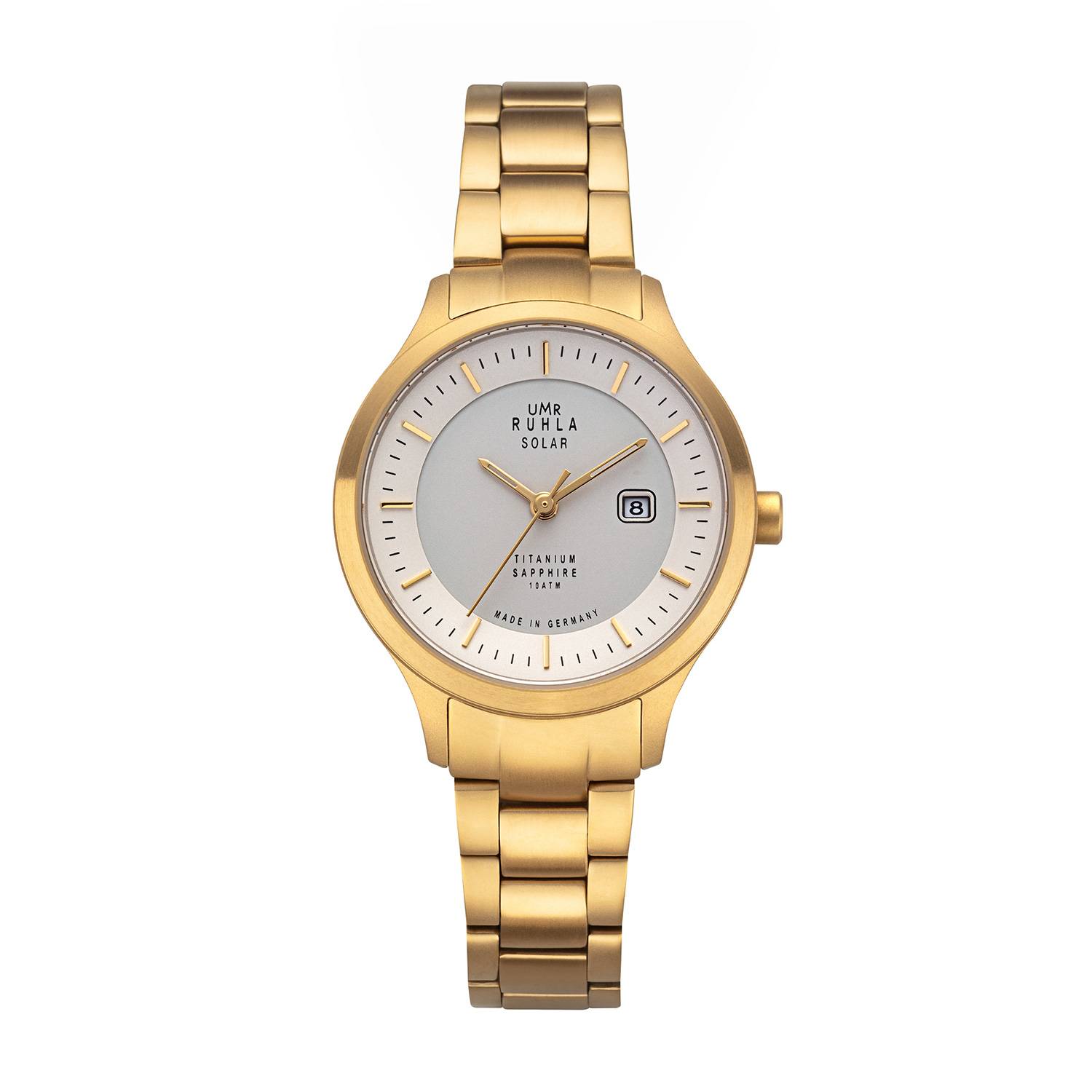 UMR RUHLA Damen-Armbanduhr 96961M, Solar, Titan, Datumsanzeige, 10 bar