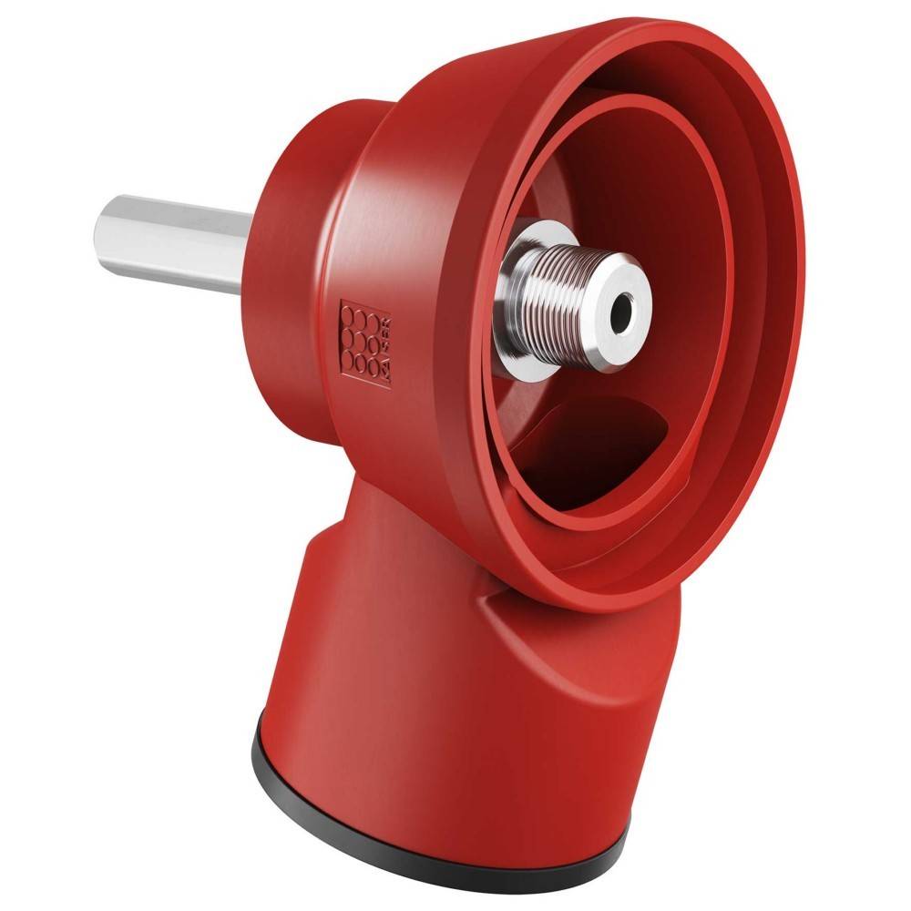 Robuste rote Zyklon-Staubabsaugvorrichtung für Elektrowerkzeuge, mit einer zylindrischen Konstruktion und einem Anschlussport für effiziente Debrisentfernung.