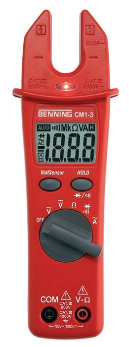Stromzangenmultimeter CM 1-3 0,1 A-200 A AC, CAT IV 600 V BENNING