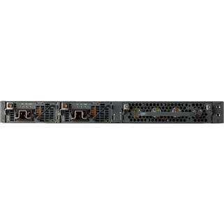 Frontansicht eines rackmontierten Server-Stromversorgungsmoduls mit dualen austauschbaren Stromeinheiten und Belüftungsgitter auf weißem Hintergrund