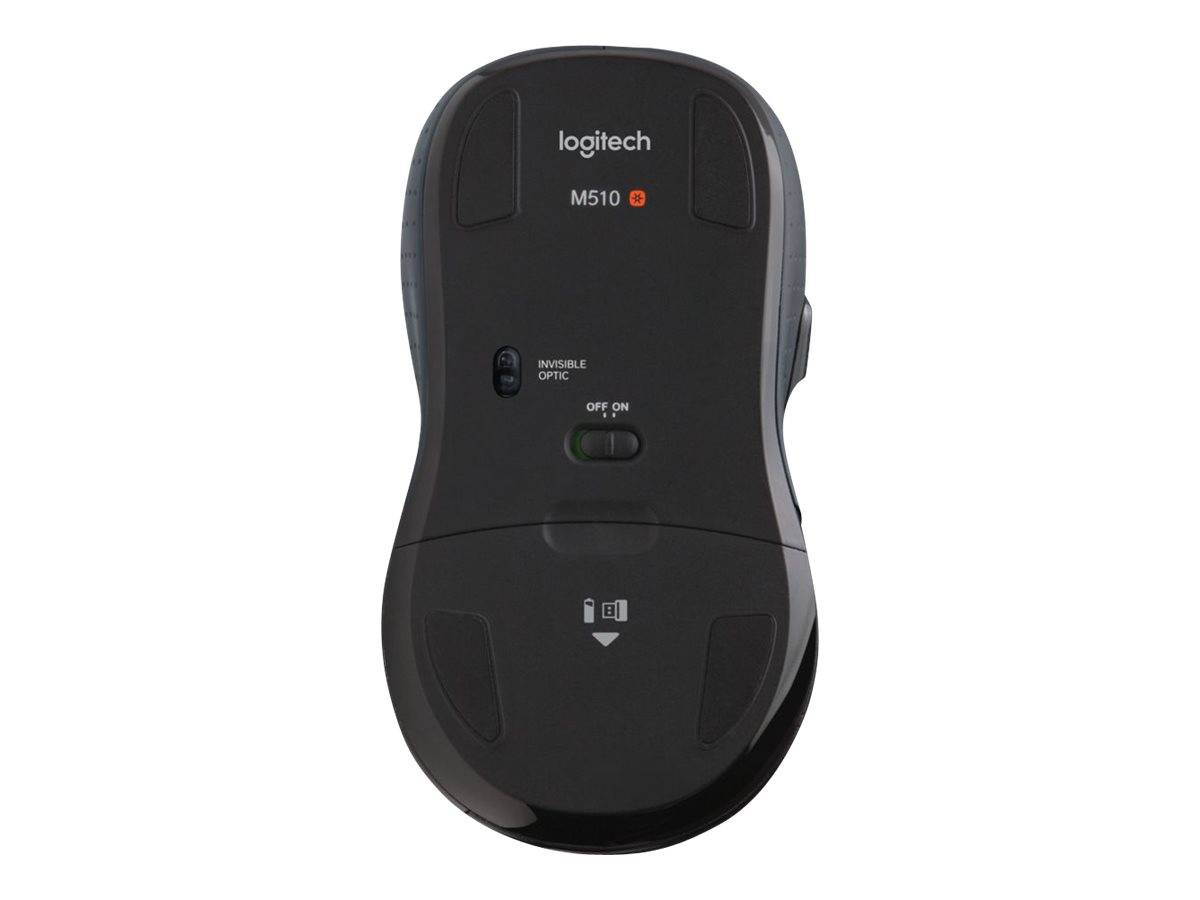 Logitech M510 - Maus - Für Rechtshänder - Laser - 7 Tasten - kabellos - 2.4 GHz - kabelloser Empfänger (USB)