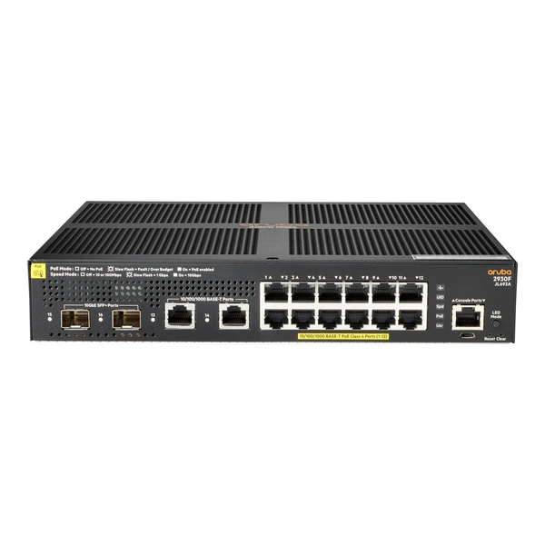 HPE Aruba 2930F 12G PoE+ 2G/2SFP+ - Switch - L3 - managed - 12 x 10/100/1000 (PoE+) HPE Aruba 2930F 12G PoE+ 2G/2SFP+ - Switch - L3 - managed - 12 x 10/100/1000 (PoE+)