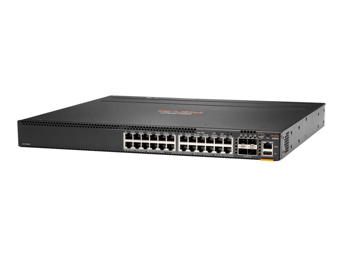 HPE Aruba 6300M - Switch - L3 - managed - 24 x 10/100/1000 + 4 x 1 Gigabit / 10 Gigabit / 25 Gigabit / 50 Gigabit SFP56