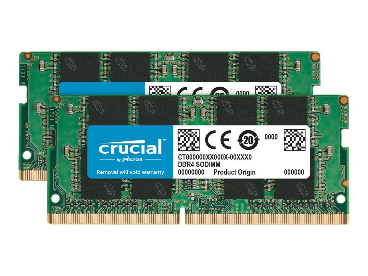 Crucial DDR4 - kit - 64 GB: 2 x 32 GB - SO DIMM 260-PIN - 3200 MHz / PC4-25600 -