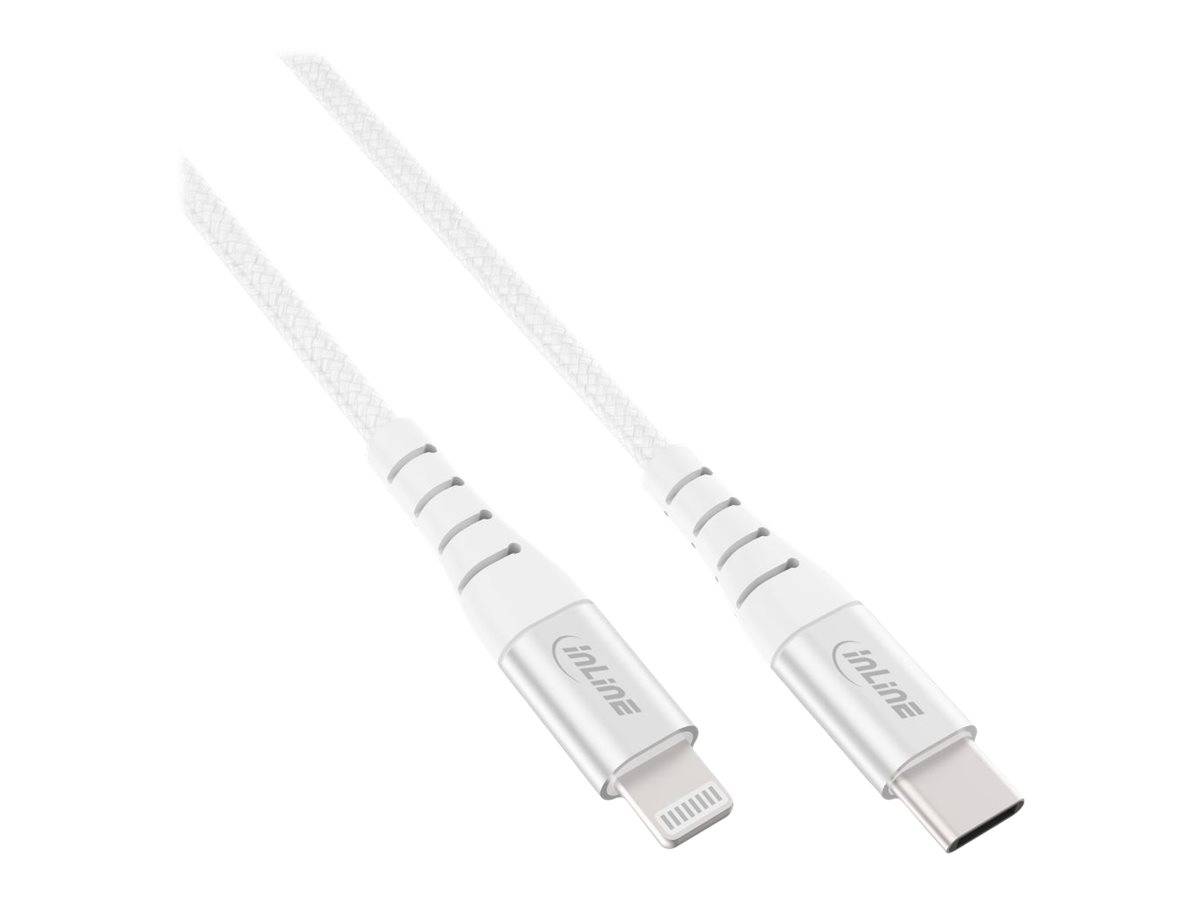 INLINE - USB-C Lightning Kabel - für iPad - iPhone - iPod - silber/Alu - 2m MFi