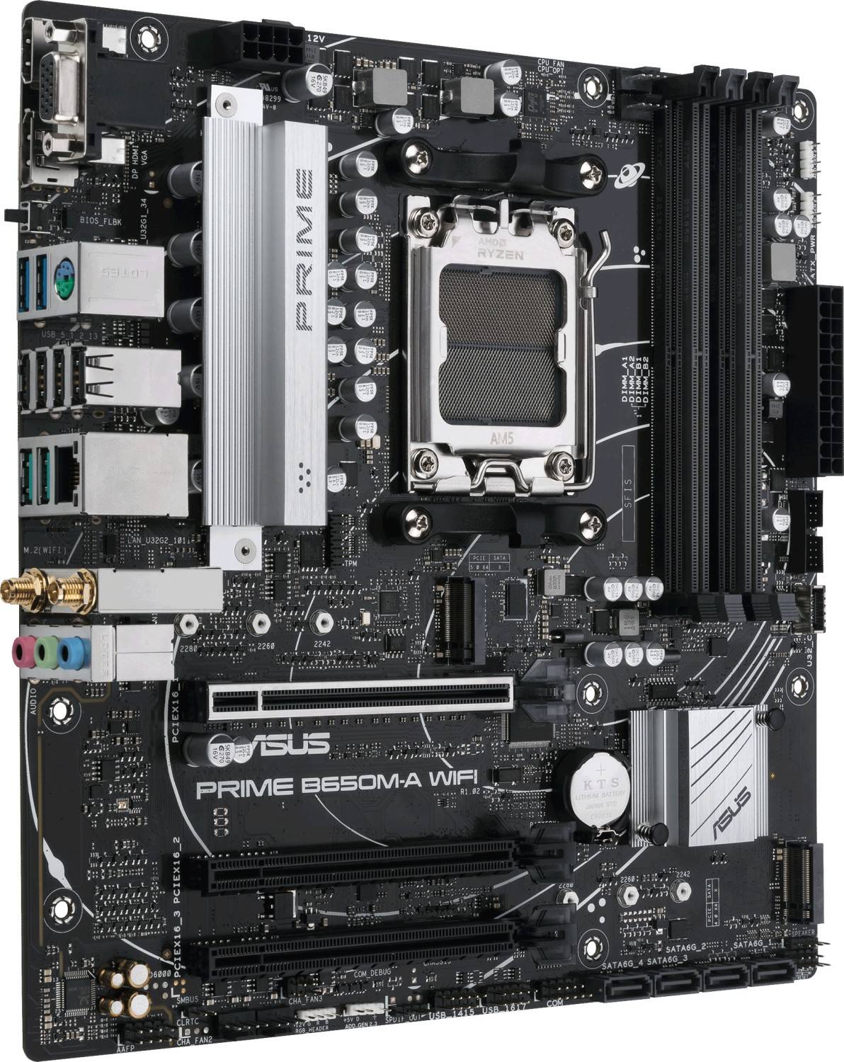 ASUS Prime B650M-A WIFI - Motherboard - micro ATX - Socket AM5 - AMD B650 Chipsatz - USB 3.2 Gen 1, USB 3.2 Gen 2, USB-C
