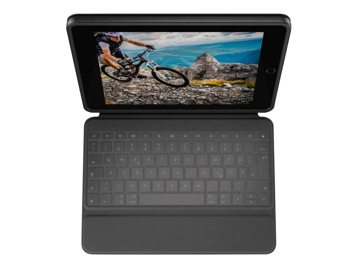 Logitech Rugged Folio - Tastatur und Foliohülle - Apple Smart connector - QWERTZ - Schweiz - Graphite - für Apple 10.9-i