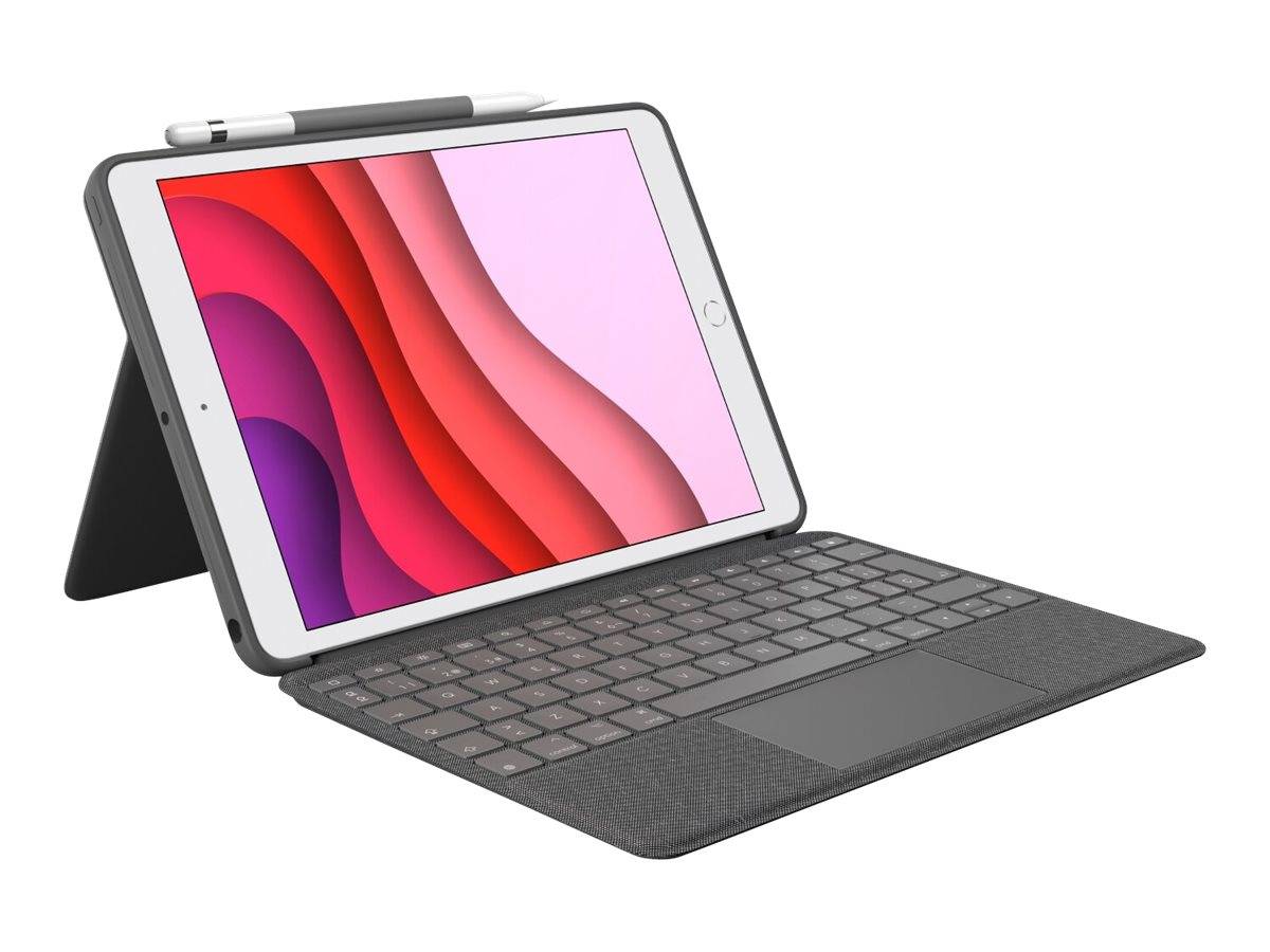 Logitech Combo Touch - Tastatur und Foliohülle - mit Trackpad - hintergrundbeleuchtet - Apple Smart connector - QWERTZ -