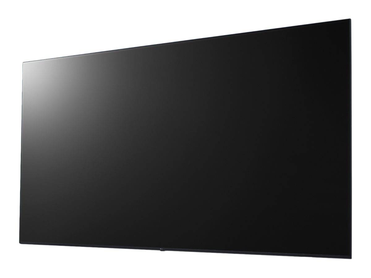 Flachbildfernseher oder Monitor mit leerem schwarzem Bildschirm auf weißem Hintergrund.