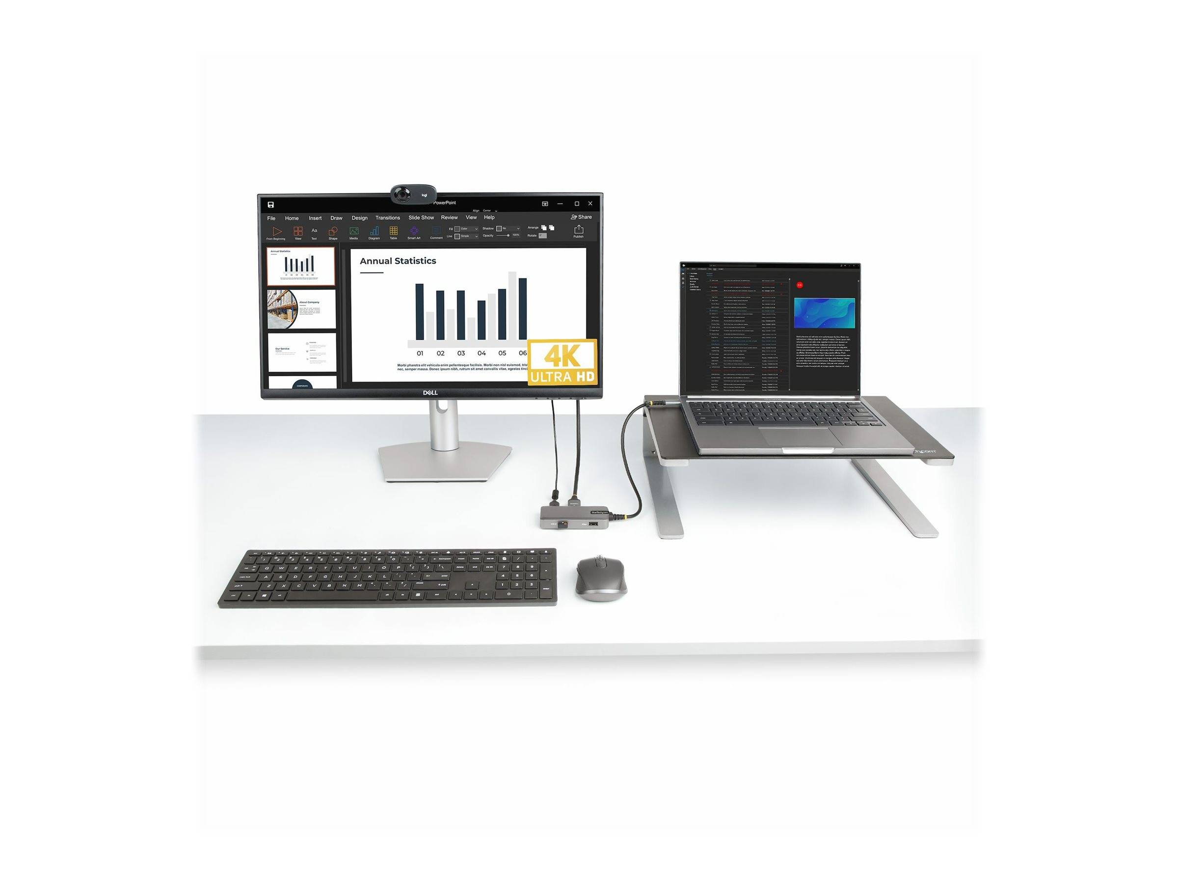 StarTech.com USB-C Multiport Adapter, 4K 60Hz HDMI, HDR, 3-Port USB Hub, 100W Power Delivery Pass-Through, USB Type C Mi