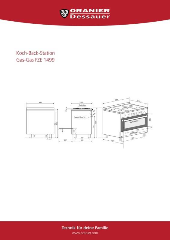 Oranier Koch-Back-Station Gas FZE 1499 eds