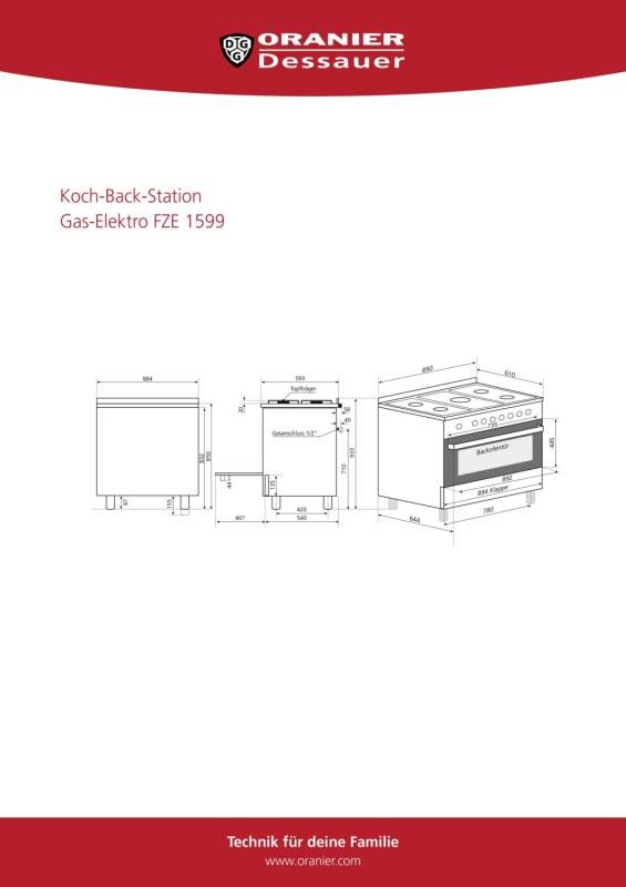 Oranier Koch-Back-Station Gas/El. FZE 1599 eds