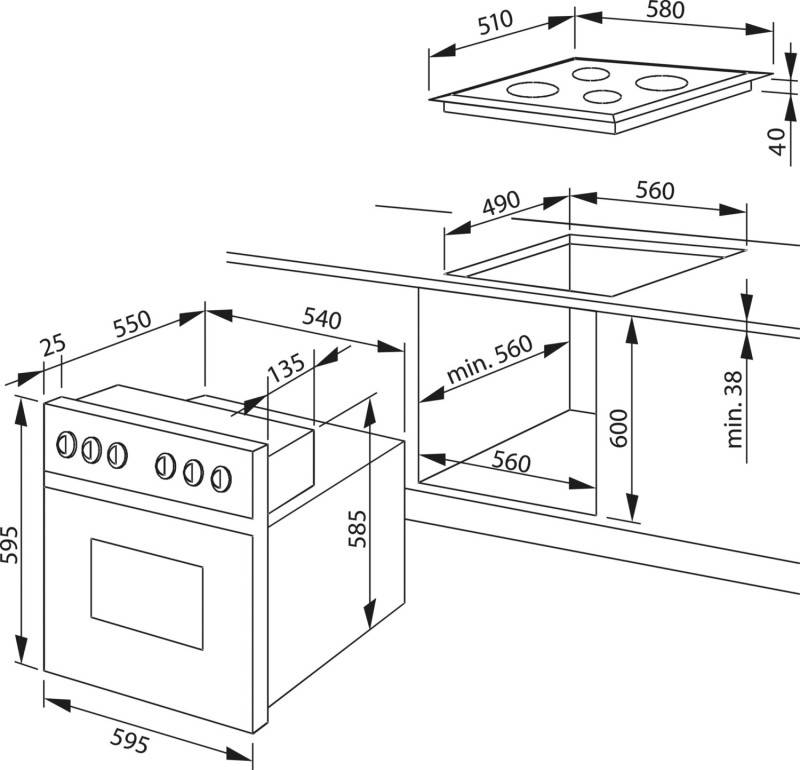 Amica EB-Gas-Herdset EHEG 934 112 E