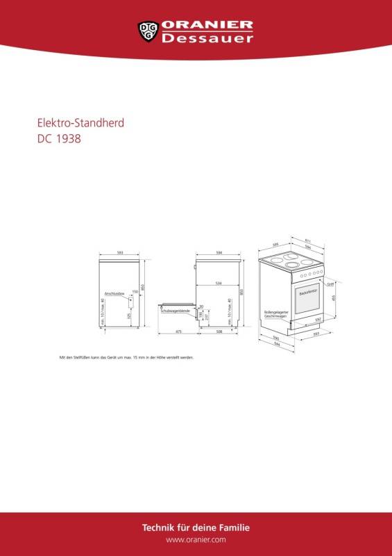 Oranier Elektroherd DC 1938 ws