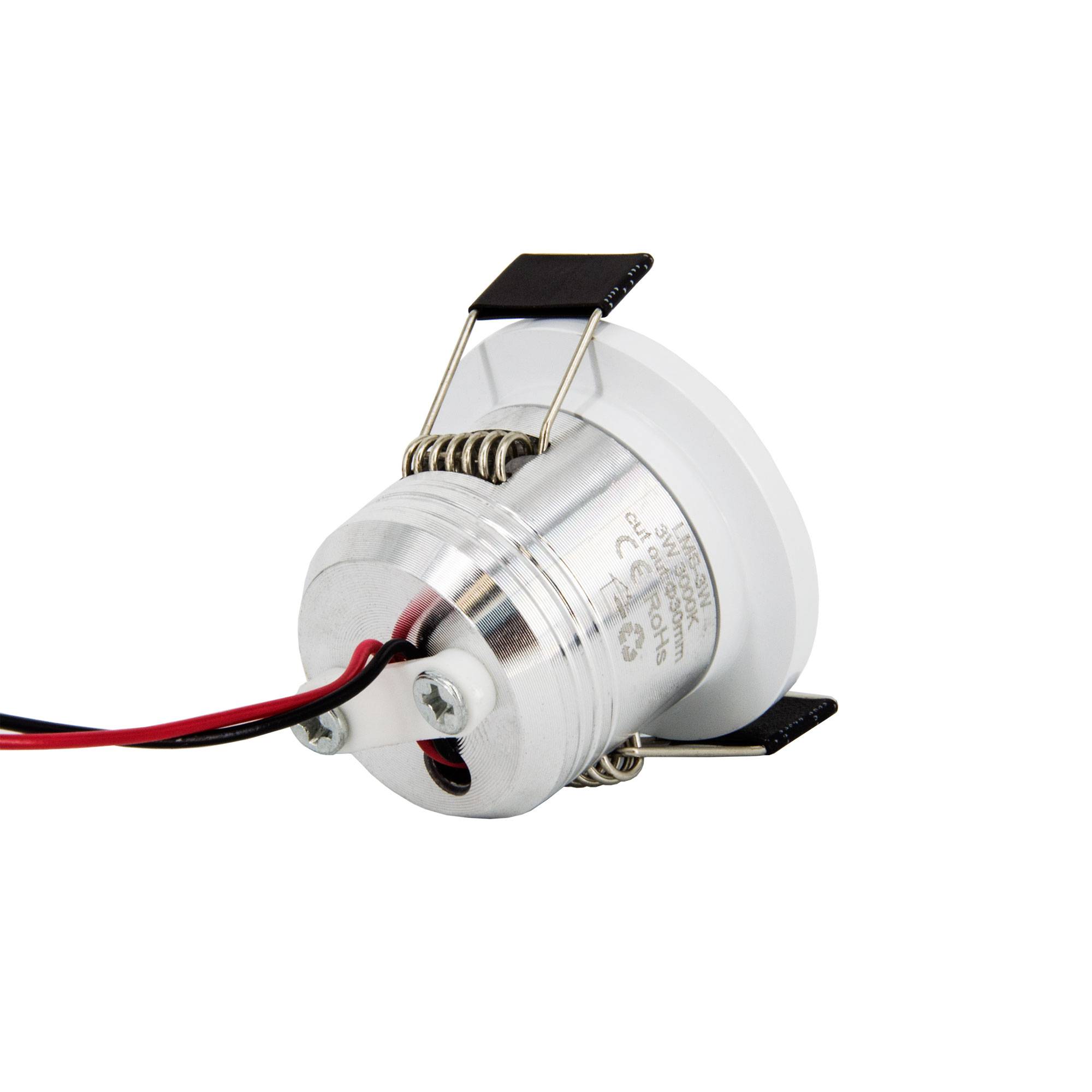 PremiumX LED Mini Spotlight Einbauspots 3W 240V 3000K 300LM Deckenspot Decken-Einbau-Strahler warmweiß ALU weiß Einbauleuchte Spot-Strahler