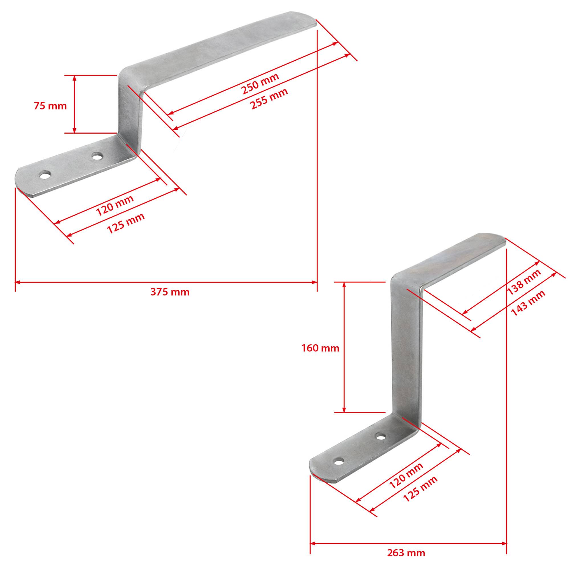 SkyRevolt Wandhalterung für Biertischgarnitur Festzelt-Garnitur Wand-Aufhängung Halterung-Set für 1 Tisch 2 Bänke 4x Stahl-Wandhaken inkl. Befesti