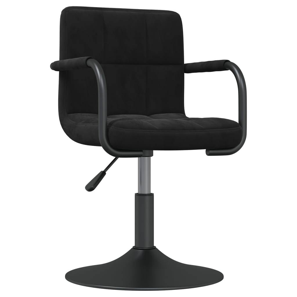 vidaXL Esszimmerstühle 6 Stk. Drehbar Schwarz Samt