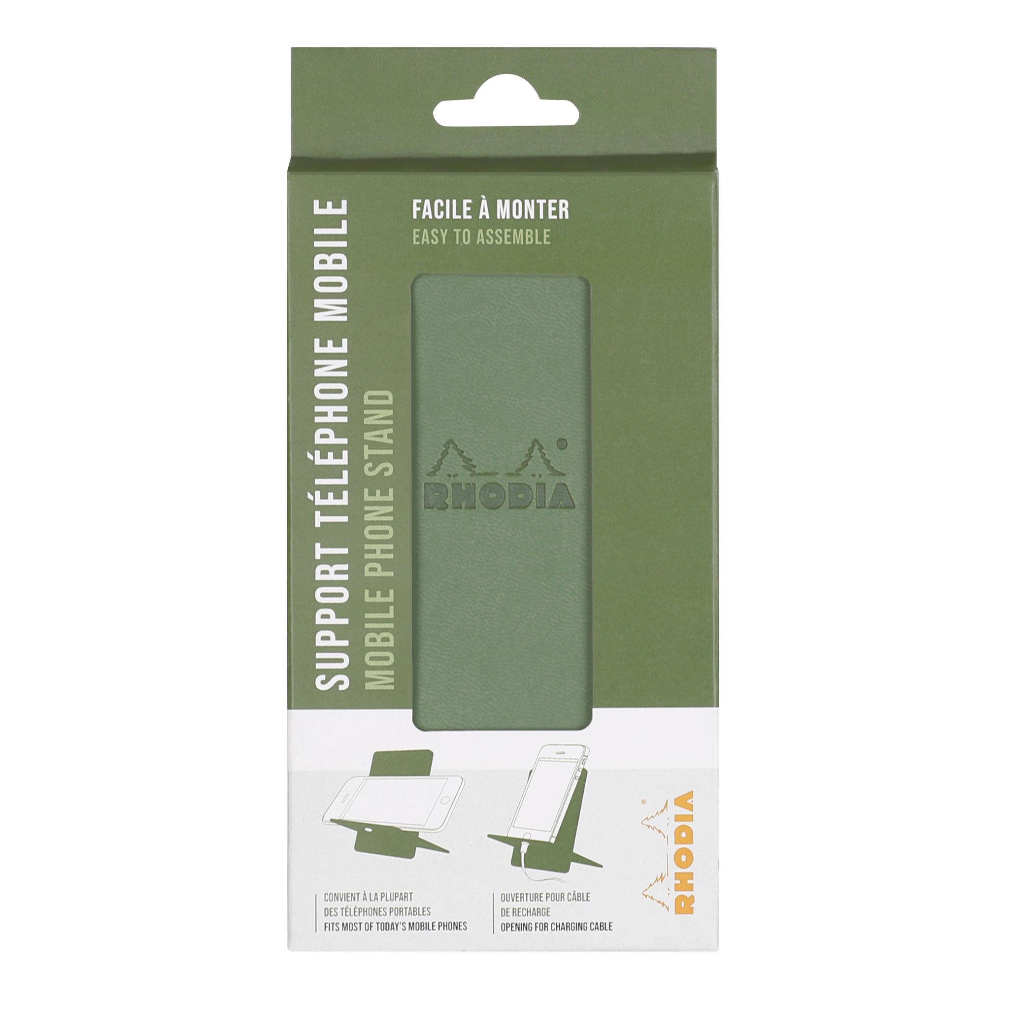 Rhodia Handyhalter italienischem Kunstleder 13x8x8,5 cm Salbeigrün 194418C