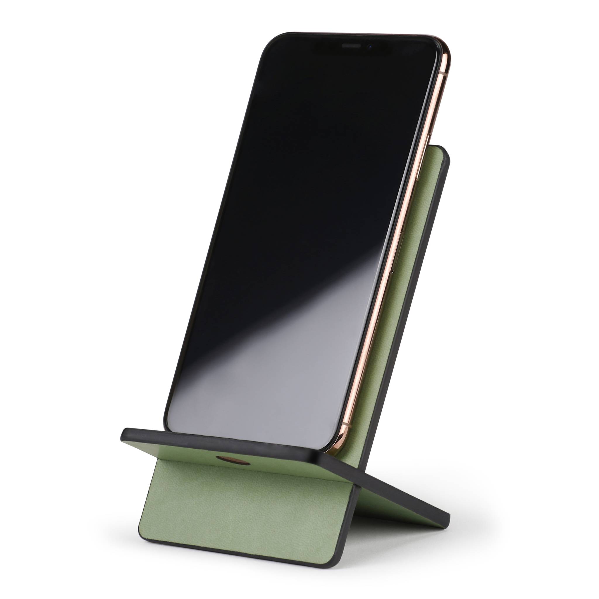 Rhodia Handyhalter italienischem Kunstleder 13x8x8,5 cm Salbeigrün 194418C