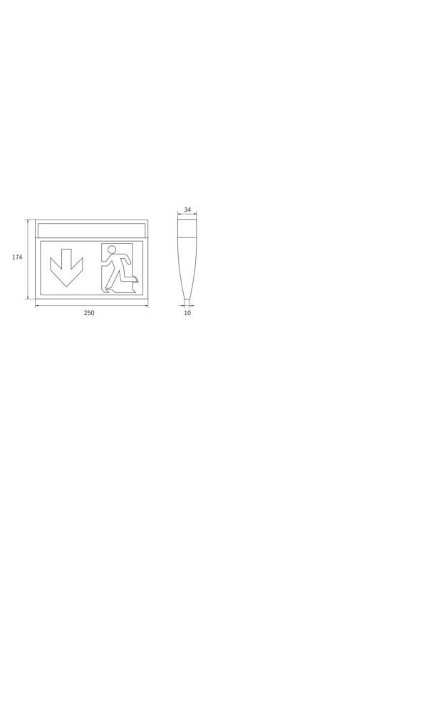 RP-Technik Rettungszeichenleuchte KMU011SC-SW-3P