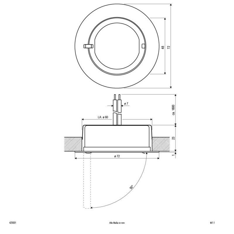 EVN Lichttechnik NV Möbeleinbauleuchte 425 001 ws