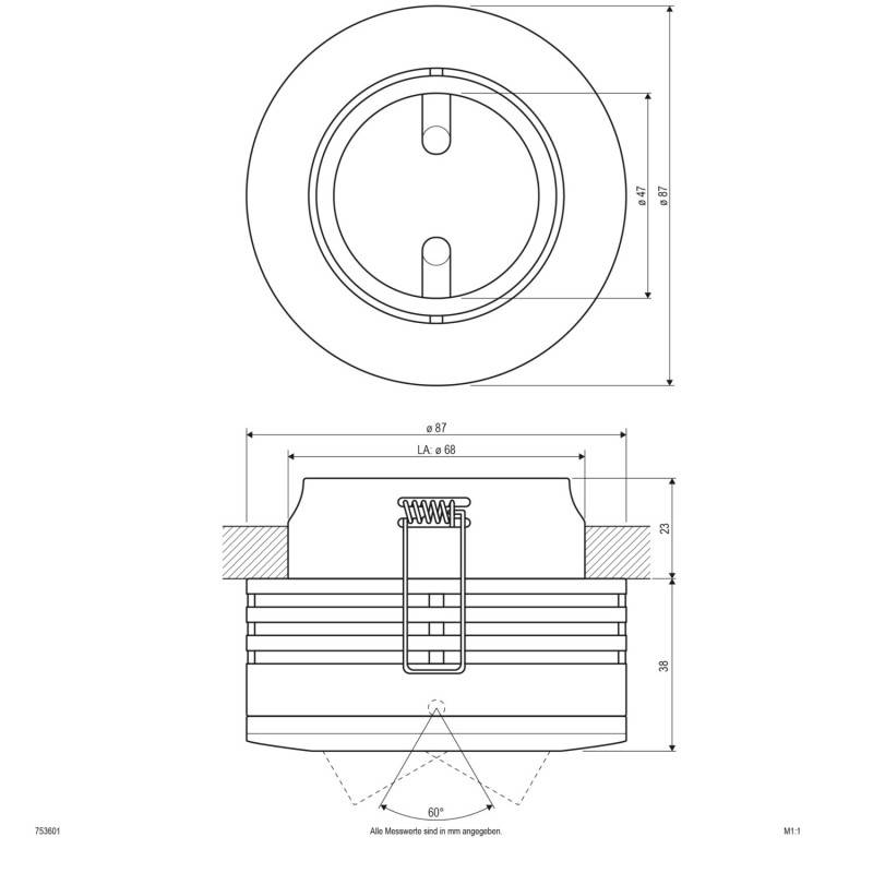 EVN Lichttechnik NV Halbeinbauleuchte 753 601 ws